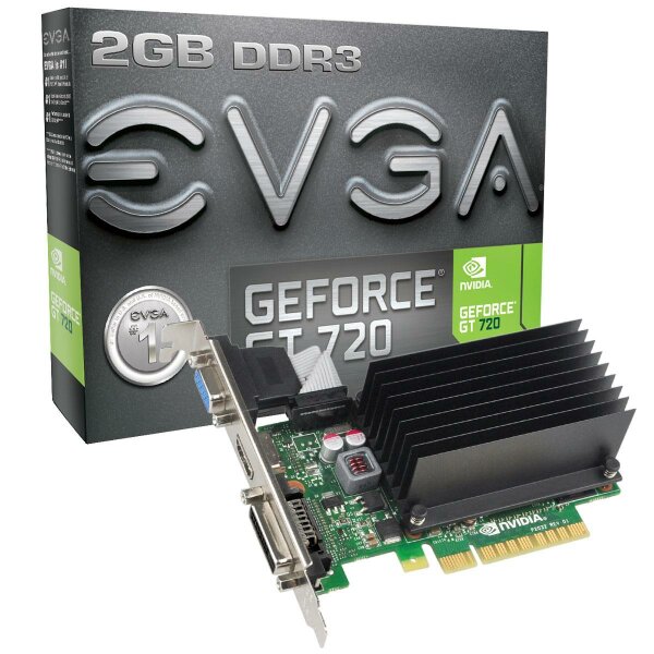 Gra EVGA GT720 2048MB,PCI-E,DVI,HDMI,passiv retail